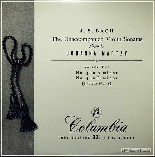 J.S.BACH THE UNACCOMPANIED VIOLIN SONATAS JOHANNA MARTZY, 33CX 1287