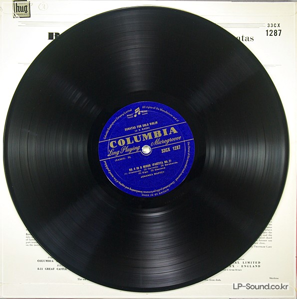 J.S.BACH THE UNACCOMPANIED VIOLIN SONATAS JOHANNA MARTZY, 33CX 1287