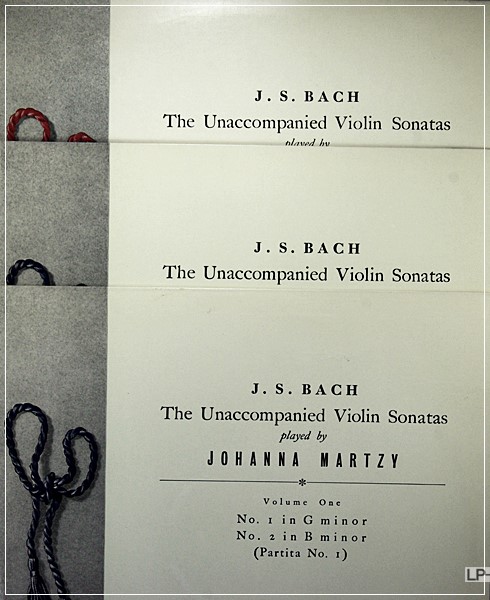 J.S.BACH THE UNACCOMPANIED VIOLIN SONATAS JOHANNA MARTZY, 33CX 1287