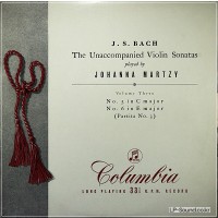 J.S.BACH THE UNACCOMPANIED VIOLIN SONATAS JOHANNA MARTZY, 33CX 1288