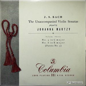 J.S.BACH THE UNACCOMPANIED VIOLIN SONATAS JOHANNA MARTZY, 33CX 1288
