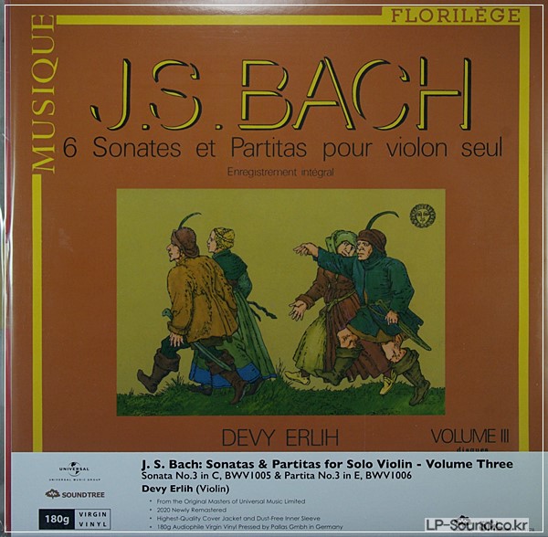 J.S. BACH SONATA AND PARTITA SONGS FOR UNACCOM  VIOLIN / DEVY ERLIH
