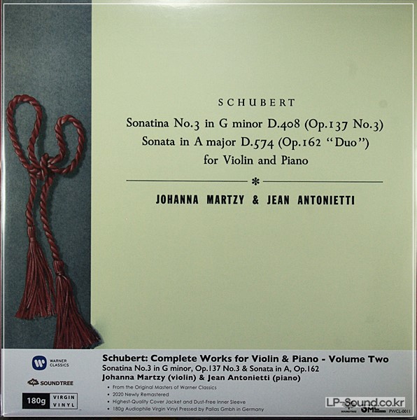 SHUBERT:  VIOLIN SONATA NO1/2  JOHANNA MARTZY, 33CX 1372  LP3