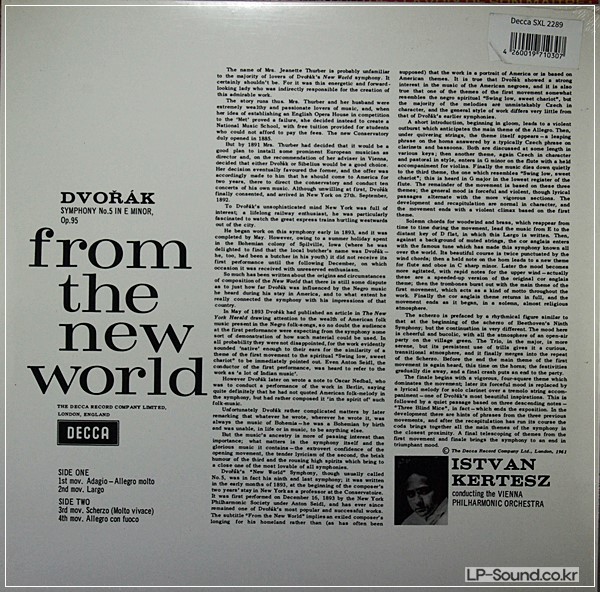 DVORAK SYMPHONY NO.5 (9) KERTESZ DECCA SPEAKERS CORNER 180G LP SEALED
