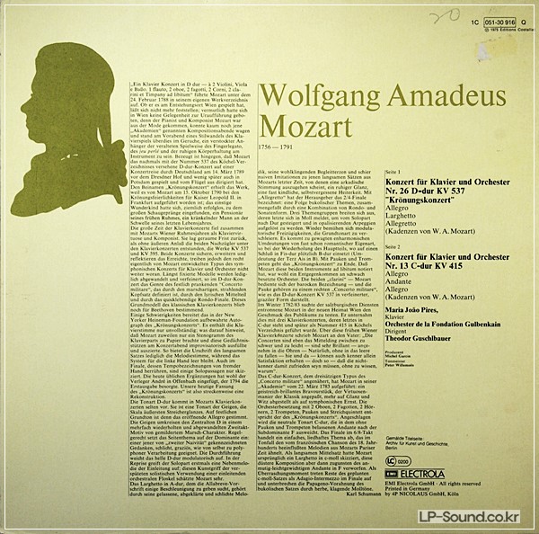 MOZART PIANO CONCERTOS 13 & 26 MARIA JOAO PIRES  EMI