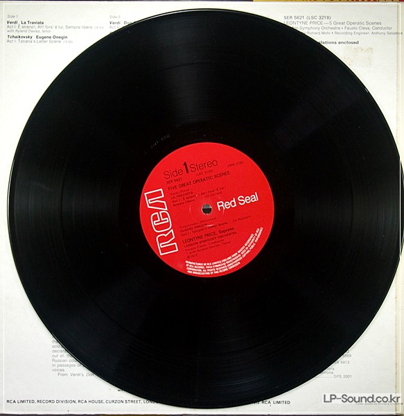 LEONTYNE PRICE - 5 GREAT OPERATIC SCENES - VINYL LP - RCA LSC-3218