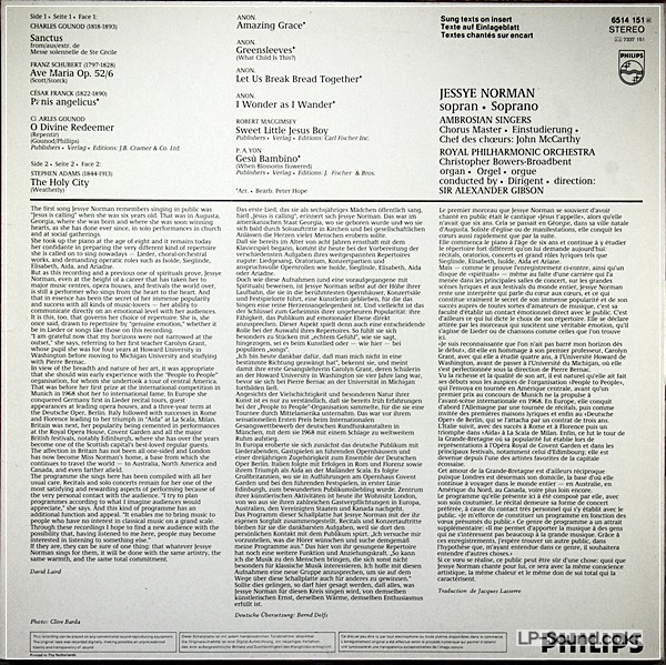 JESSYE NORMAN SACRED SONGS 1981 PHILIPS DIGITAL