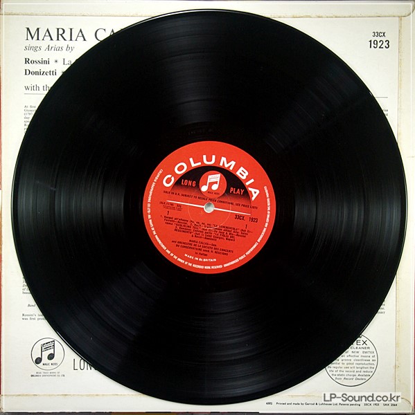 CALLAS SINGS ROSSININ & DONIZETTI ARIAS:PARIS CONSERVATOIRE ORCHESTRA: 33CX 1923