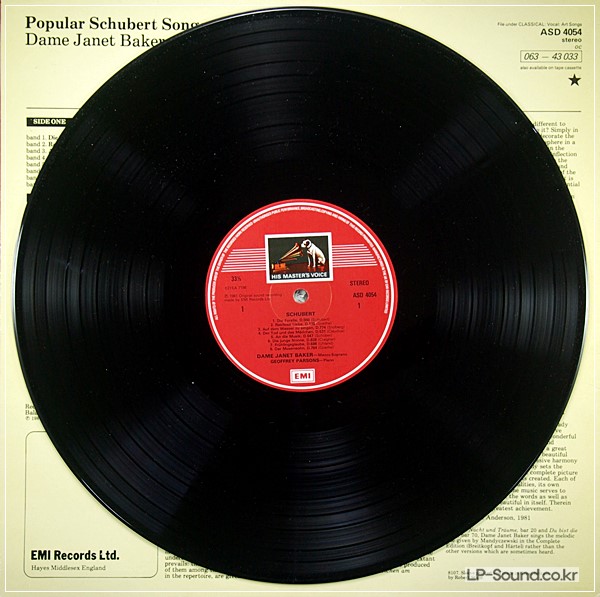 SCHUBERT SONGS  DAME JANET BAKER SINGS POPULAR  ASD 4054