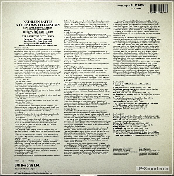 KATHLEEN BATTLE: A CHRISTMAS CELEBRATION  EL 27 0539 1