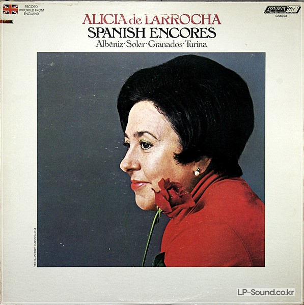 ALBENIZ  ALICIA DE LARROCHA SPANISH ENCORES LP 1976 LONDON FFRR CS-6953