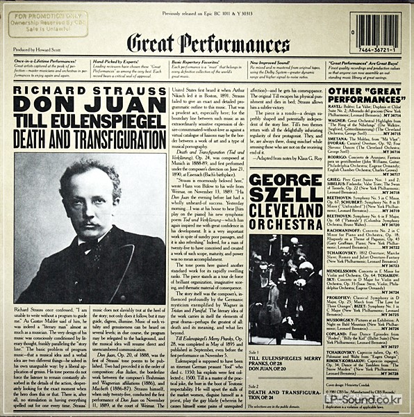 RICHARD STRAUSS – SZELL CLEVELAND ORCH. DON JUAN / TILL / DEATH CBS