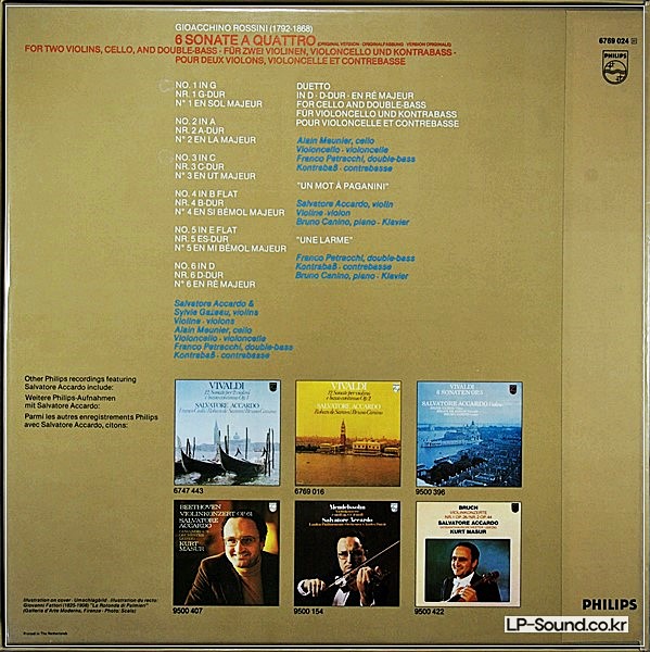 ROSSINI - 6 SONATE A QUATTRO - SALVATORE ACCARDO - PHILIPS 6769 024 2LP