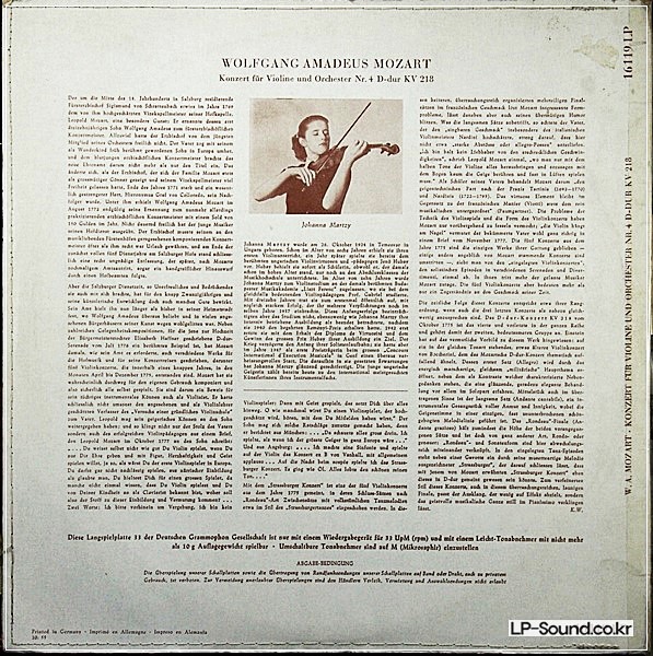 MOZART VIOLIN CON JOHANNA MARTZY DGG 10