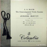 J.S.BACH THE UNACCOMPANIED VIOLIN SONATAS JOHANNA MARTZY, 33CX 1287
