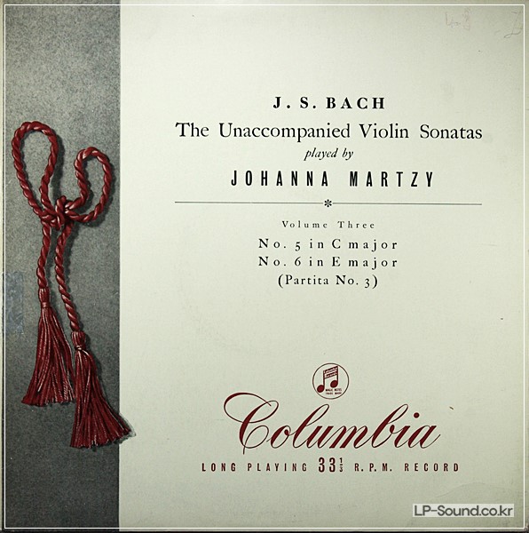 J.S.BACH THE UNACCOMPANIED VIOLIN SONATAS JOHANNA MARTZY, 33CX 1288