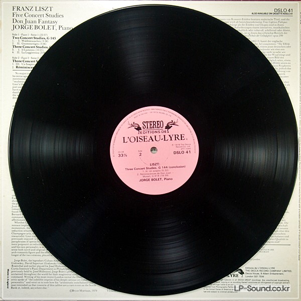 LISZT - FIVE CONCER T STUDIES  BOLET  DSLO 41