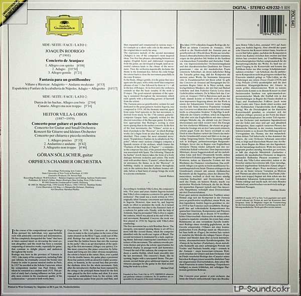 RODRIGO CONCIERTO DE ARANJUEZ FANTASIA SOLLSCHER ORPHEUS CO DG DIGITAL 429 232-1