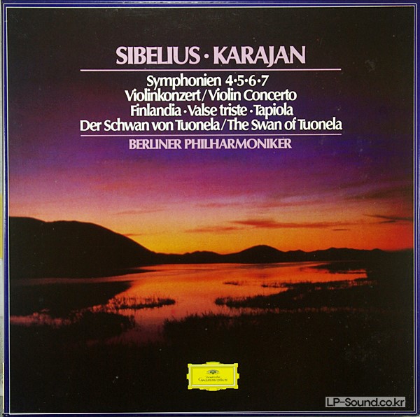 SIBELIUS, SYMPHONIEN 4,5,6,7, VIOLINKONZERT, KARAJAN  4LP BOX