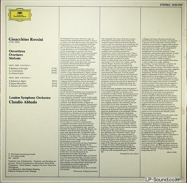 ROSSINI, LONDON SYMPHONY ORCHESTRA, CLAUD1IO ABBADO OVERTUREN   2530 559