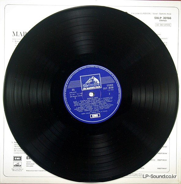 MARIA CALLAS OPERATIC ARIAS HMV CONCERT   SXLP 30166