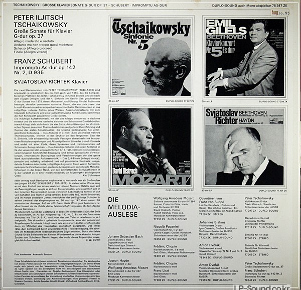 TCHAIKOVSKY - GROSSE SONATE G MAJOR, OP. 37 - IMPROMPTU OP. 142 NR. 2