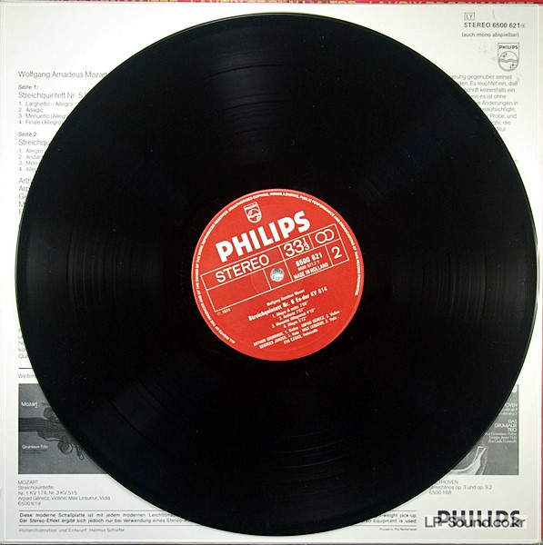 MOZART STRING QUINTETS #5 & 6 - ARTHUR GRUMIAUX TRIO – PHILIPS