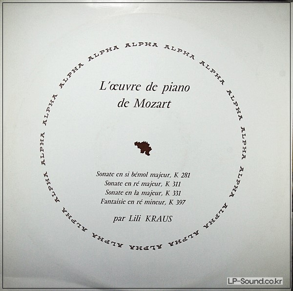 MOZART PIANO SONATAS LILI KRAUS  DISCOPHILES FRANCAIS DB 116