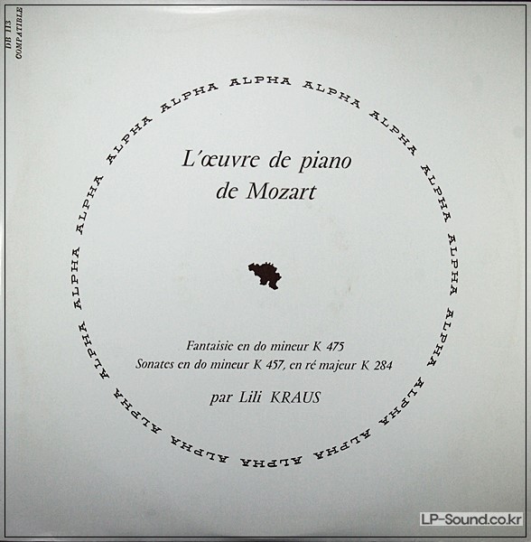 MOZART PIANO SONATAS LILI KRAUS  DISCOPHILES FRANCAIS DB 113