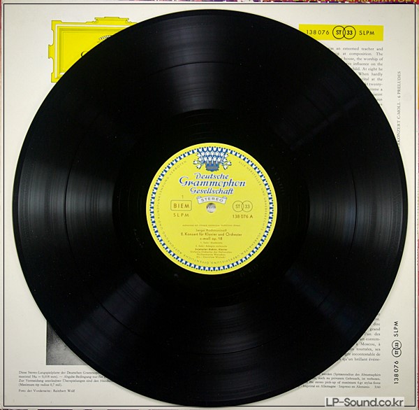 RICHTER RACHMANINOV PIANO CONCERTO NO.2 DGG RED STEREO SLPM 138 076