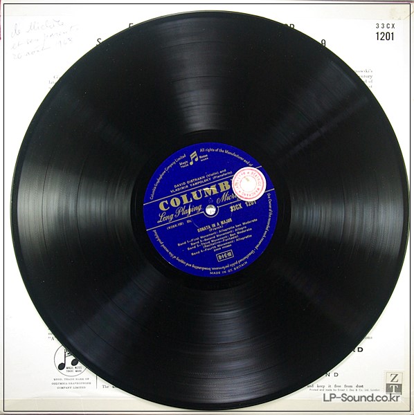 FRANCK & SZYMANOWSKI SONATAS DAVID OISTRAKH  33CX 1201