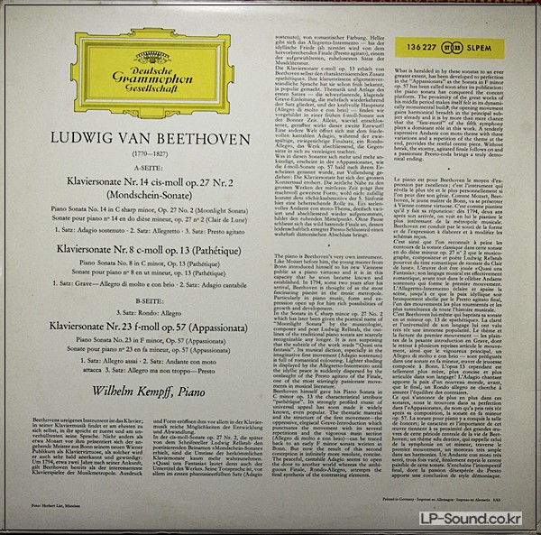 BEETHOVEN  NO.14/13/23  WILHELM KEMPFF  DGG 136 227