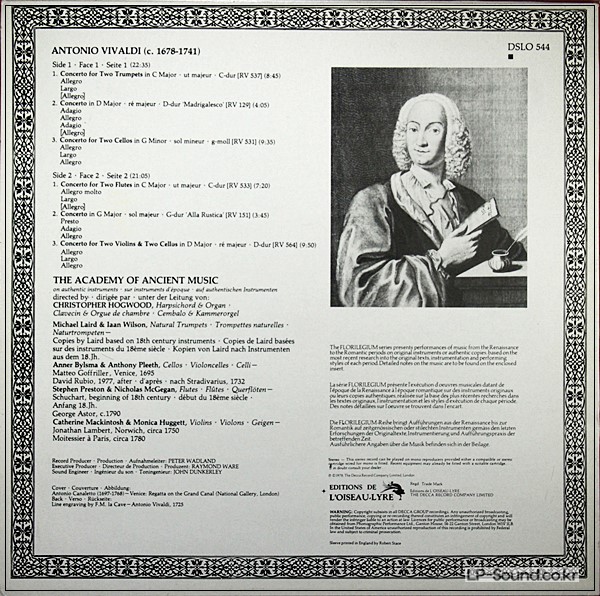 VIVALDI - CONCERTOS: TWO TRUMPETS, MADRIGALESCO, TWO CELLOS, TWO FLUTES,