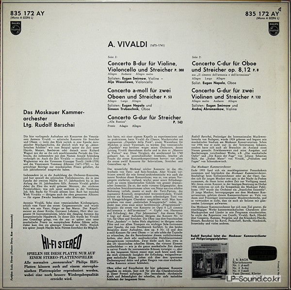 VIVALDI CONCERTOS SMIRNOV VIOLIN BARSHAI  835 172 AY