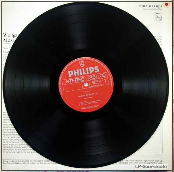 MOZART PIANO SONATA KV 284 KV 333 HAEBLER PHILPS 802 827 LY