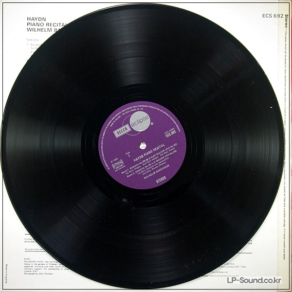HAYDN PIANO RECITAL WILHELM BACKHAUS SONATAS NOS.52,48&34 FANTASIA IN C  ECS 692