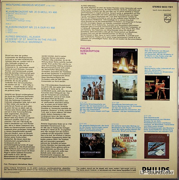 MOZART - PIANO  CONCERTEN NR. 20 IN D, K.V. 466 / NR. 23 IN A, K.V. 488