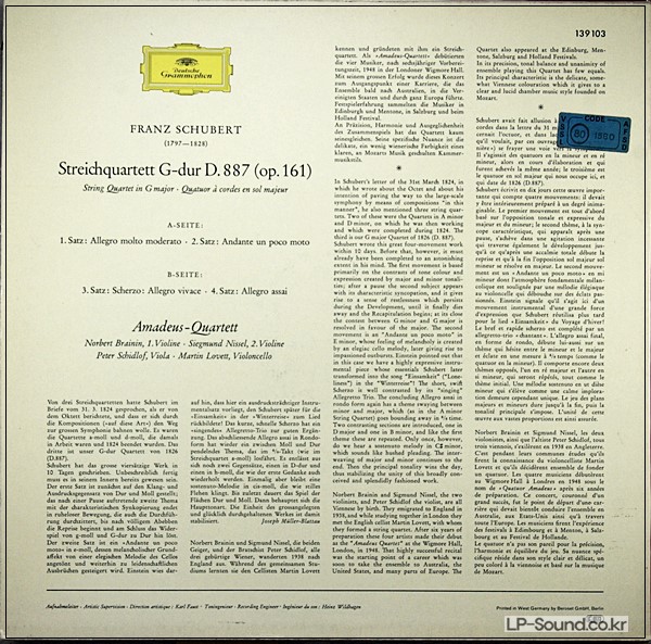 FRANZ SCHUBERT AMADEUS-QUARTETT STREICHQUARTETT DEUTSCHE GRAMMOPHON