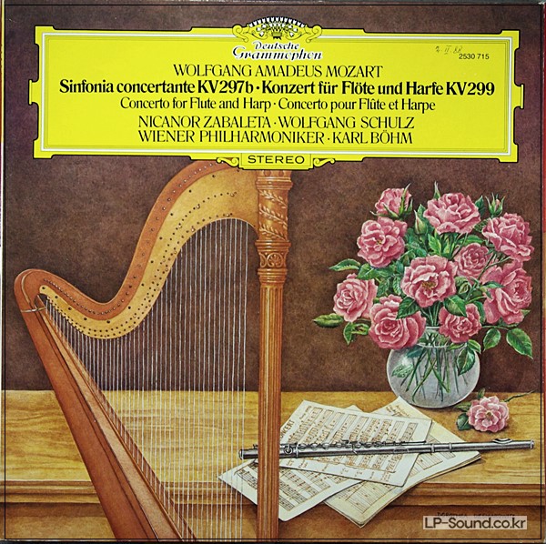 MOZART, ZABALETA, SCHULZ, BOHM KONZERT FUR FLOTE UND HARFE  DG 2530 715