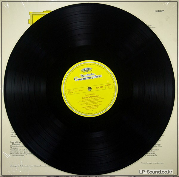 MAHLER KINDERTOTEN & 4 RUCKERT LIEDER  FISCHER-DIESKAU BOHM DG 138 879