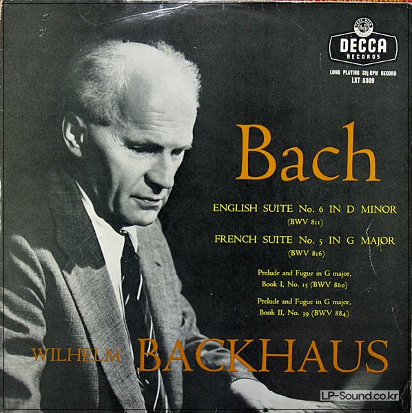 BACKHAUS/ BACH: ENGLISH SUITE NO.6 - FRENCH SUITE NO.5/  DECCA LXT 5309