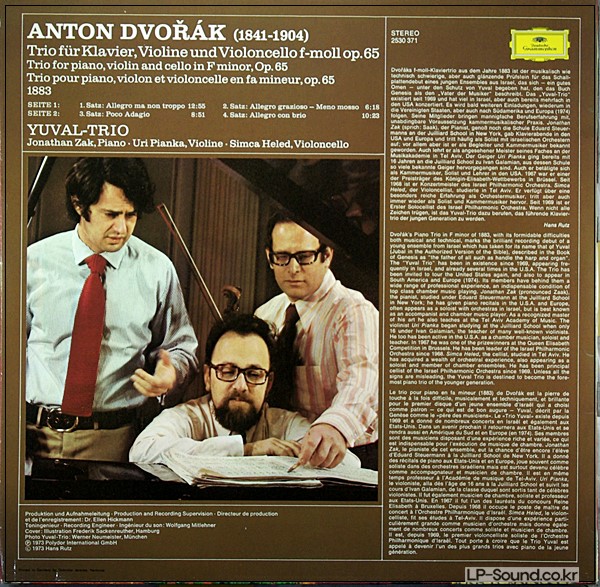 DVORAK & SMETANA PIANO TRIOS  YUVAL PIANO TRIO DG 2530 594