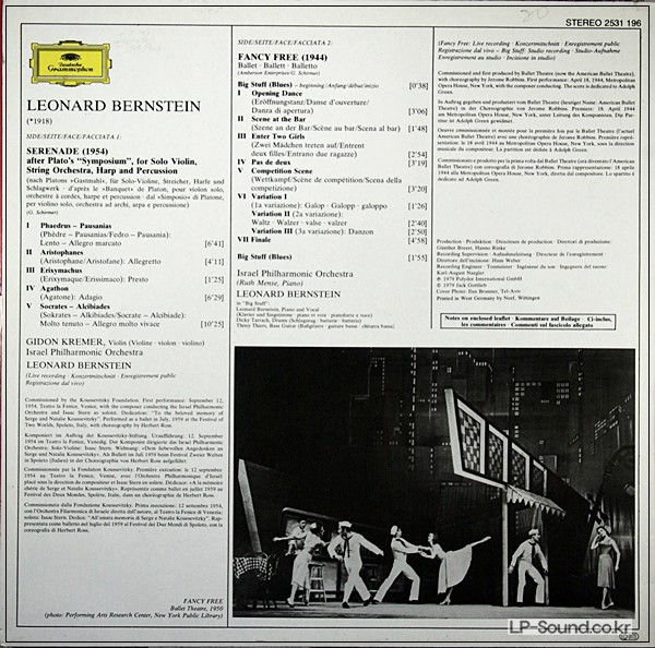 GIDON KREMER BERNSTEIN SERENADE/FANCY FREE DG STEREO 2531 196