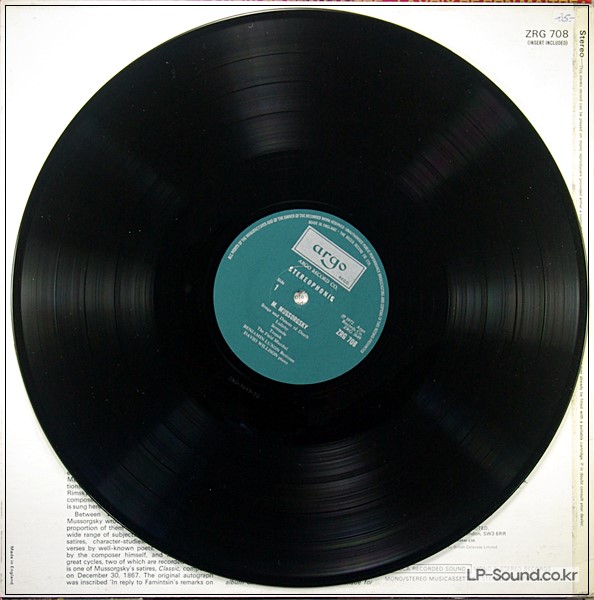 MUSSORGSKY - WITH DAVID WILSON- BENJAMIN LUXON SINGSZRG 708