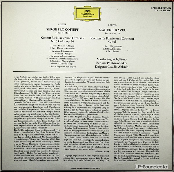 PROKOFEIV: PIANO CONCERTO NO. 3/MARTHA ARGERICH SPECAL EDITION 179 521