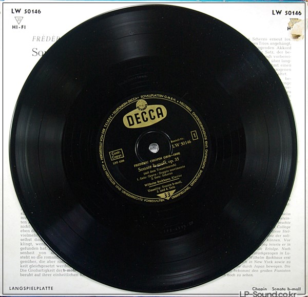 CHOPIN / SONATA IN B MINOR / WILHELM BACKHAUS / DECCA  LW 50146  10