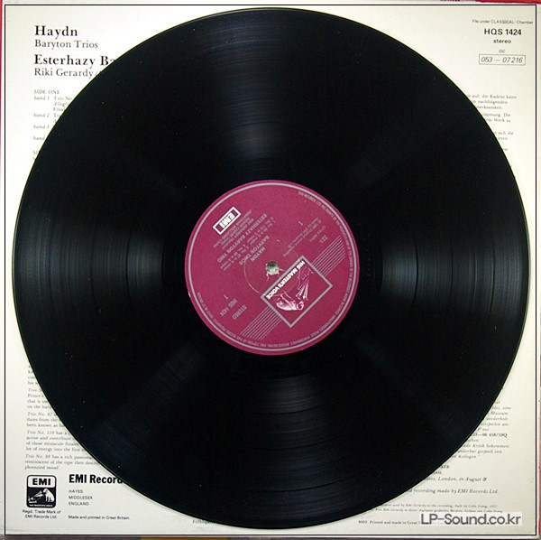 HAYDN: BARYTON TRIOS / ESTERHAZY BARYTON TRIO / EMI LP HQS 1424