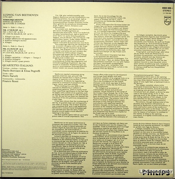BEETHOVEN, QUARTETTO ITALIANO – PHILPS 6500 059