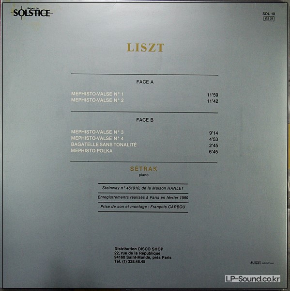 SETRAK LISZT 4 MéPHISTO-VALSES  SOLSTICE SOL 10