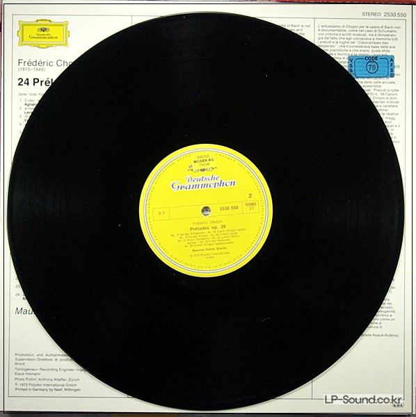 CHOPIN - 24 PRELUDES - MAURIZIO POLLINI, PIANO   2530 550